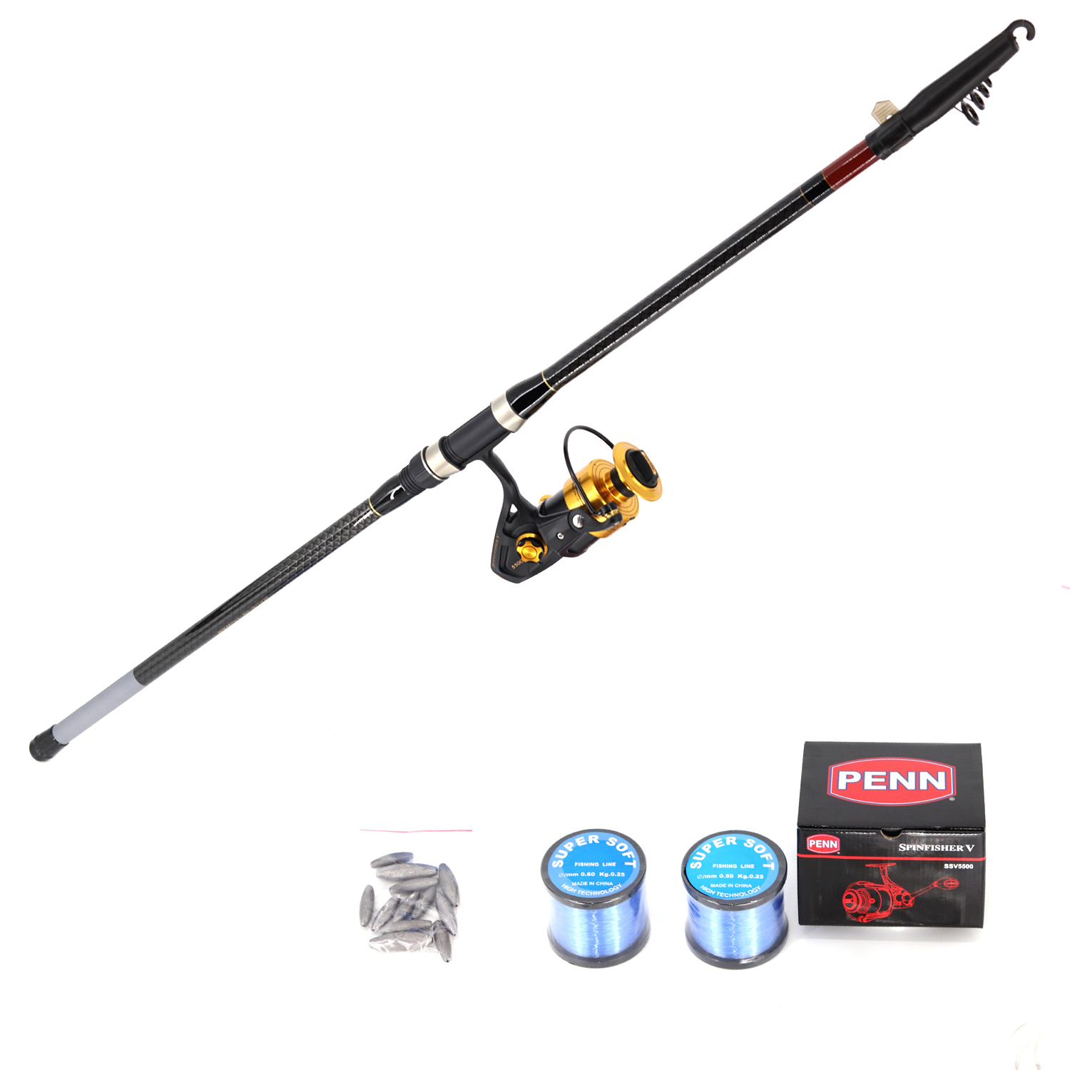 Shore Fishing (Pilot 3m and Penn V5500 including Nylon line with rigs and sinkers) Combo