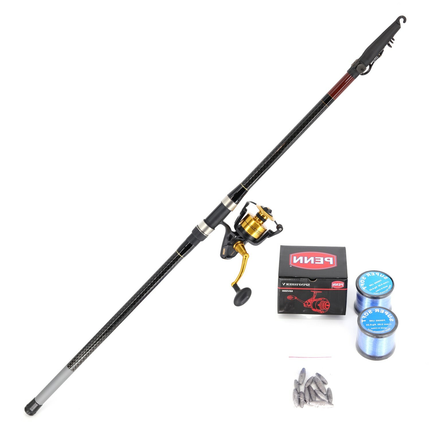 Shore Fishing (Pilot 4.5m and Penn V5500 including Nylon line with rigs and sinkers) Combo