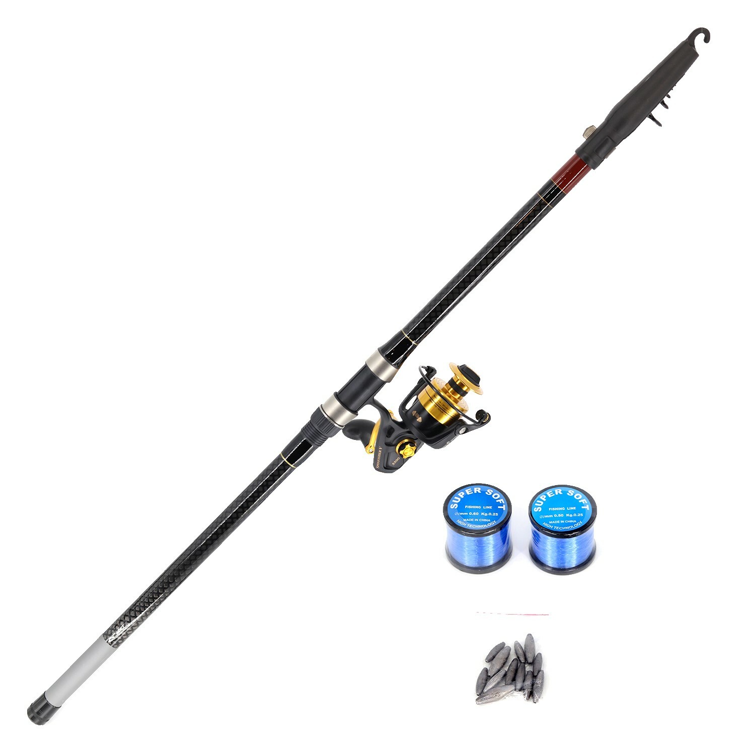 Shore Fishing (Pilot 5.4m and Penn V5500 including Nylon line with rigs and sinkers) Combo