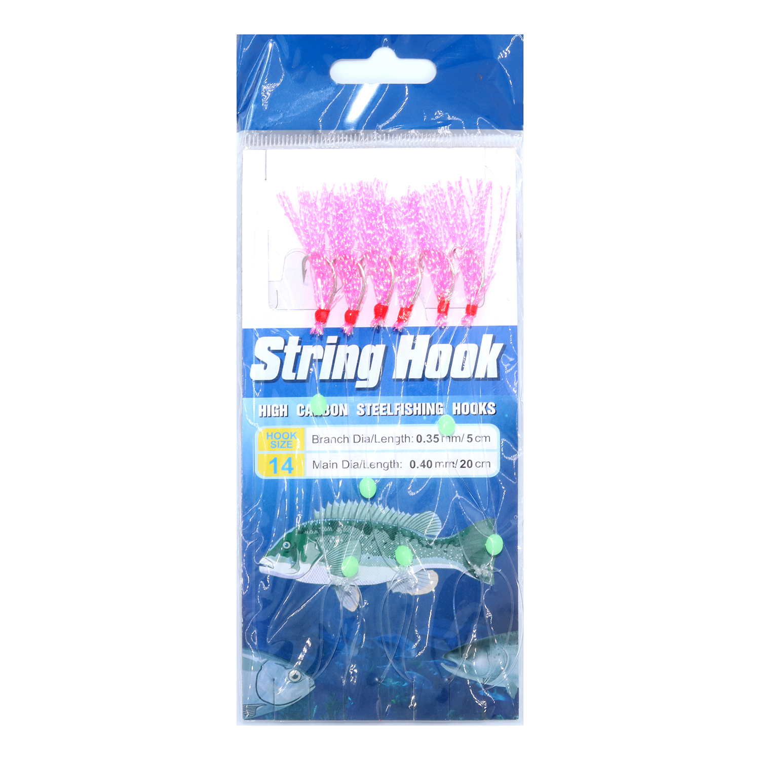 fulljion string with 6 fishhooks red color