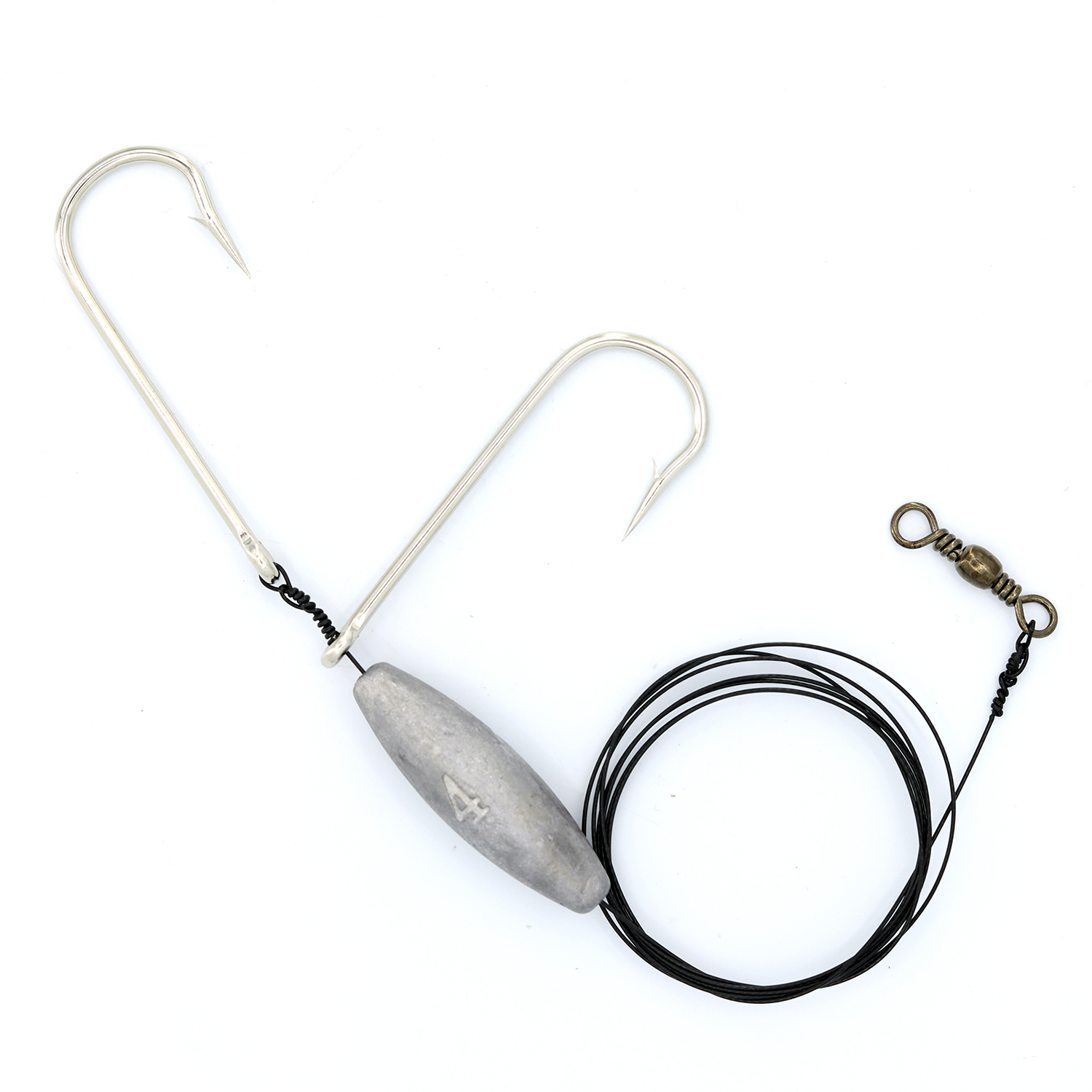 qareb american wire rig with double hooks size 2, sinker size 4