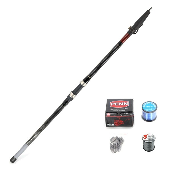 Shore Fishing (Pilot 3.9m and Penn VI 6500 including braid and mono line  with rigs and sinkers and snap swivels) Combo